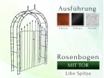 Rosenbogen HOLLAND Lilie Spitze mit Tür B 1,40 m - Tor Höhe 1,70 