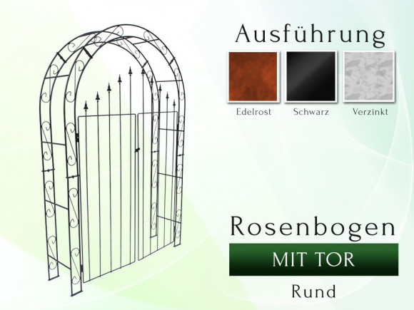 Rosenbogen HOLLAND Rund mit Tür B 1,40 m Tor höhe 1,70 m