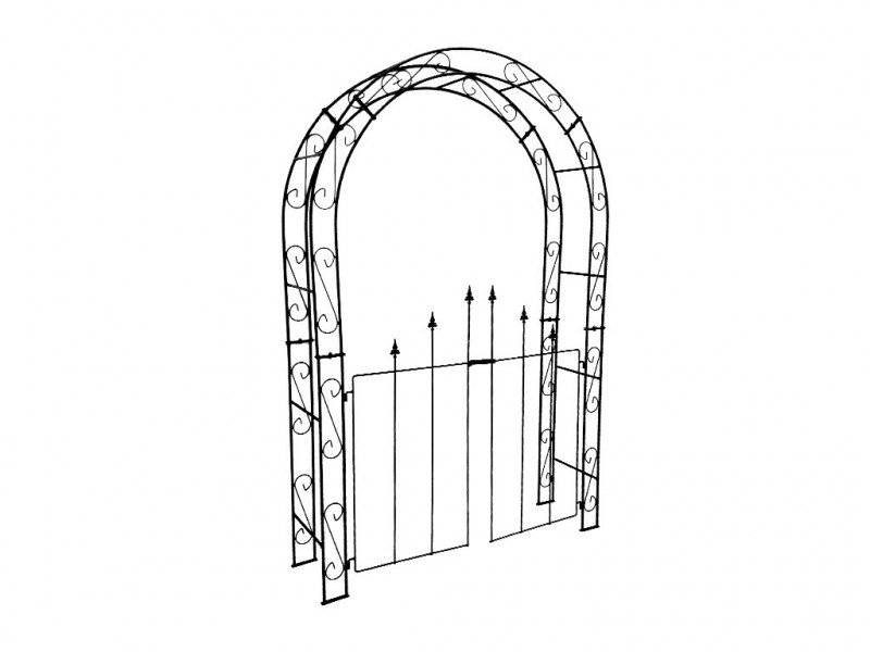 Rosenbogen HOLLAND mit Tür Rund B 1,40 m Tor Höhe 1,40 m 