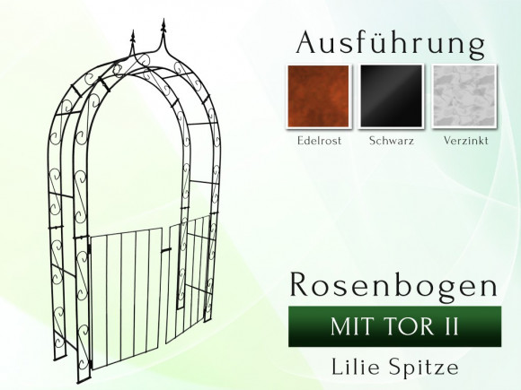 Rosenbogen HOLLAND Lilie Spitze mit TOR II B 1,20 m - Tor Höhe 1,10 m 