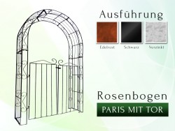 Rosenbogen PARIS Rund B 1,40 m mit Tür H 1,40