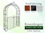 Rosenbogen PARIS Lilie Spitze B 1,20 m, mit Tür H 1,20 m