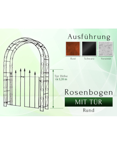 Rosenbogen HOLLAND Rund mit Tür Lilie Breite 1,20 m - Tor Höhe 1,20 m