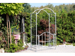 Rosenbogen "Classic - Garden" mit Tor Eisen Massiv Rosenbogen für deinen Garten, erhältlich in drei Varianten: Rost, Verzin...