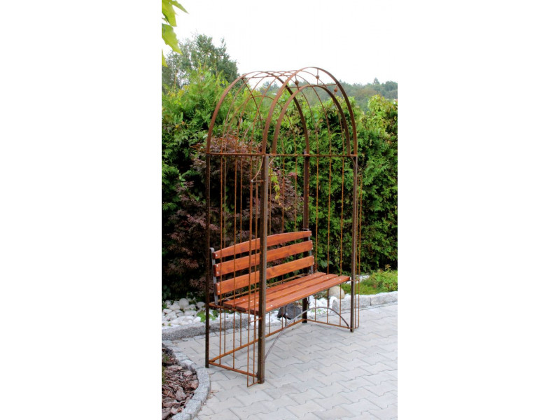 Rosenbogen AMORE BANK RUND mit Holzbank