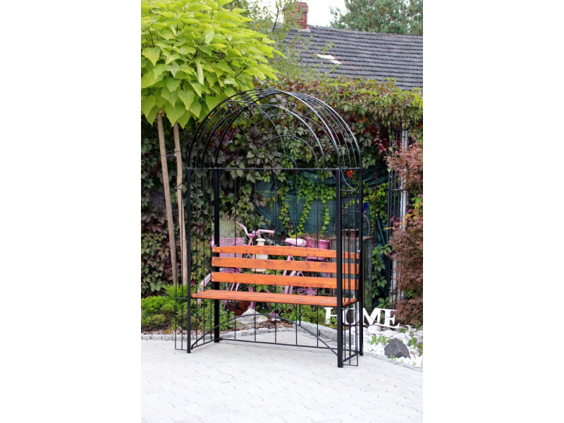 Rosenbogen AMORE BANK RUND mit Holzbank