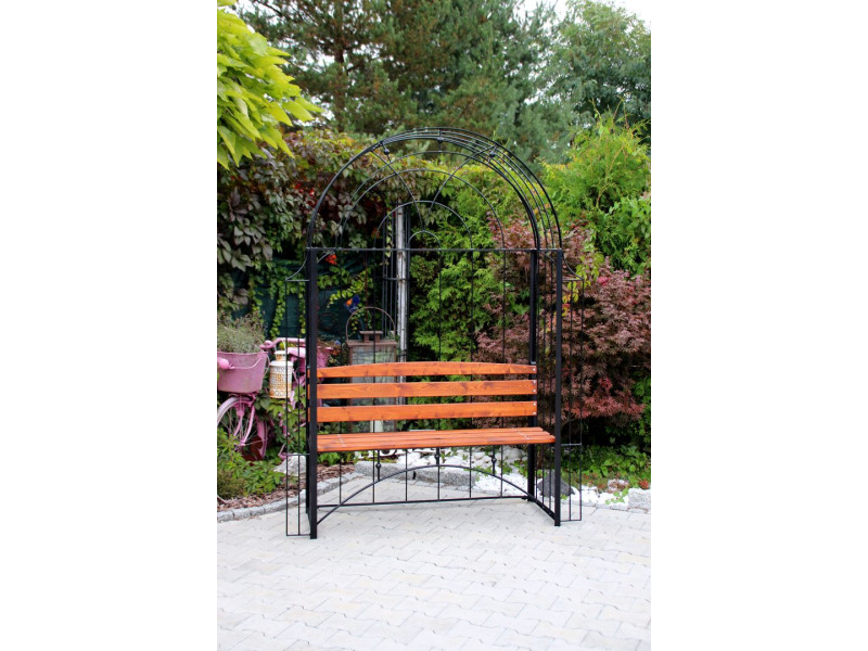 Rosenbogen AMORE BANK RUND mit Holzbank