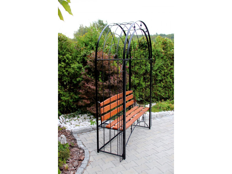 Rosenbogen AMORE BANK RUND mit Holzbank