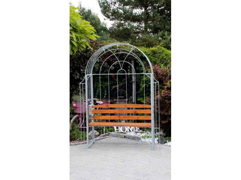 Rosenbogen AMORE BANK RUND mit Holzbank