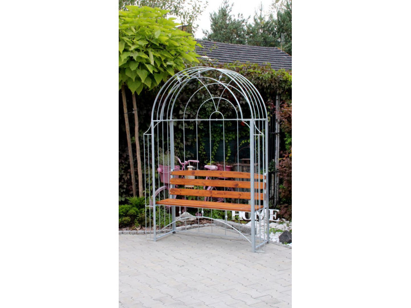 Rosenbogen AMORE BANK RUND mit Holzbank
