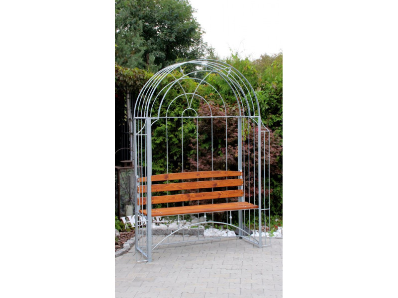 Rosenbogen AMORE BANK RUND mit Holzbank