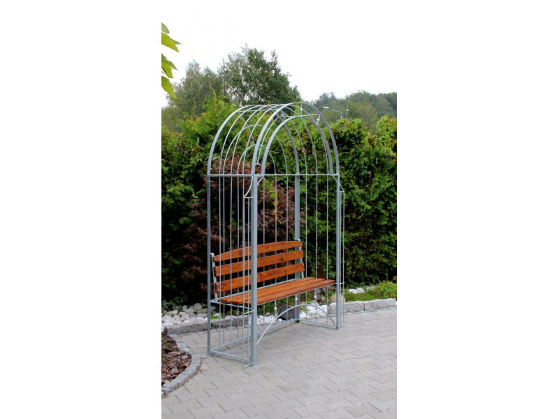 Rosenbogen AMORE BANK RUND mit Holzbank