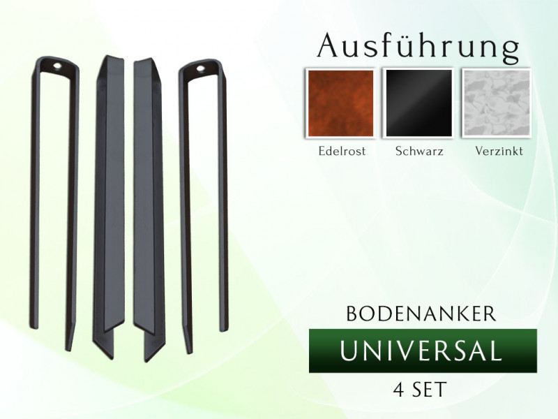 Bodenanker Erdanker Heringe Zeltheringe Stahl Massiv Flacheisen 4 Set