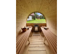 Fass Sauna Garten Sauna Outdoor Sauna L. 2,4m Ø 2,2 Wandstärke 58 mm