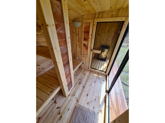 Gartensauna Outdoorsauna Saunahaus HORISONT inkl.Saunaofen 4.58m
