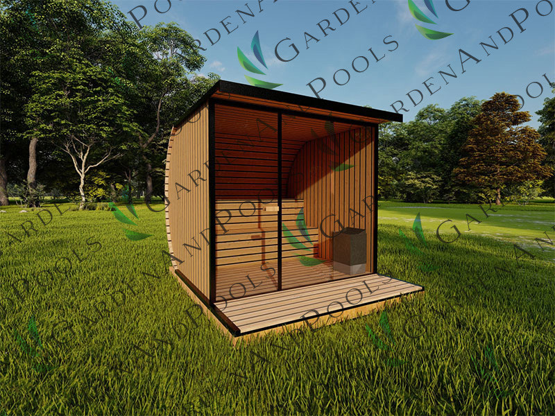 Gartensauna Outdoorsauna Saunahaus HORISONT inkl.Saunaofen 1.6 m