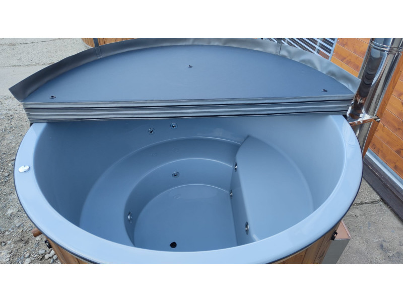 Thermoholz Outdoor Whirlpool BadeFass mit Holz Ofen Außen Ø 1.76 m