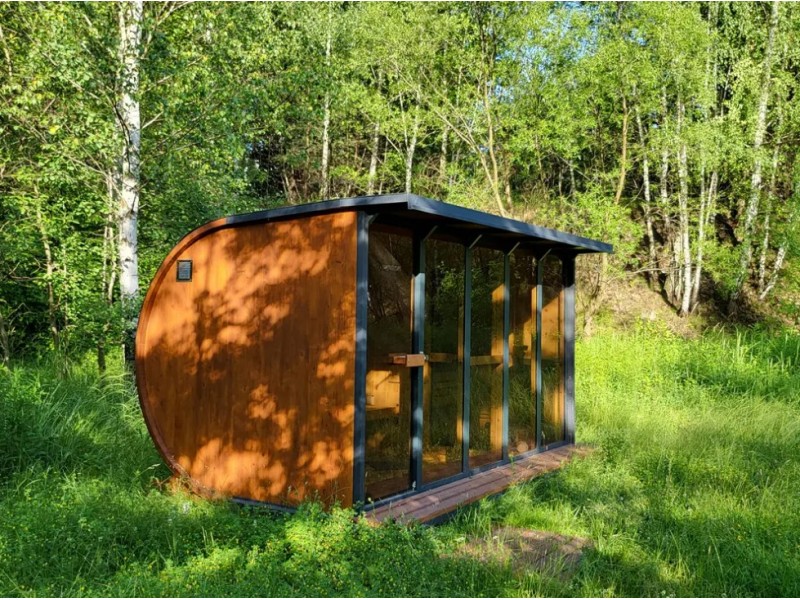 Gartensauna Outdoorsauna Saunahaus HORISONT inkl.Saunaofen 3.8m
